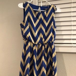 Blue chevron dress